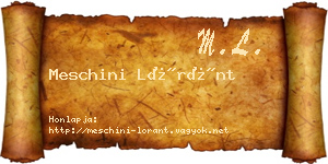 Meschini Lóránt névjegykártya